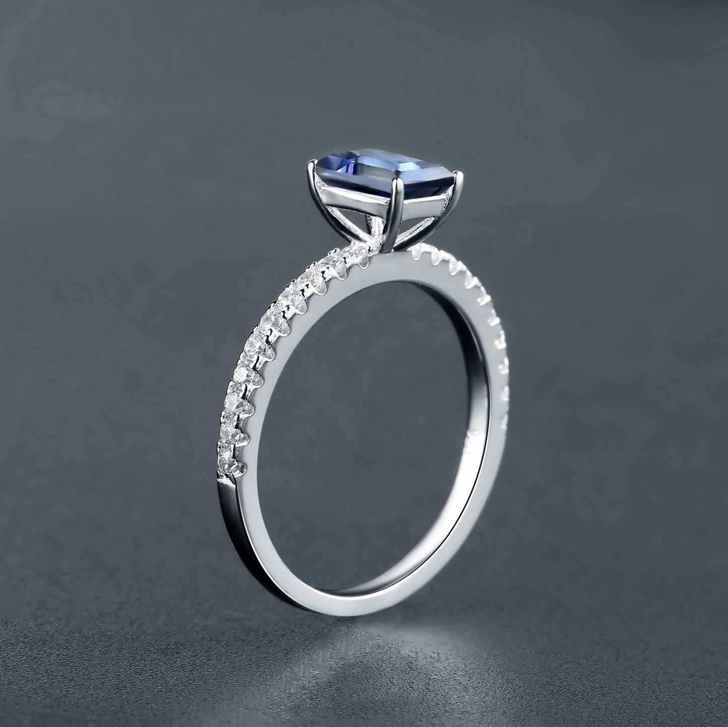 Exquisite Mystic Quartz Ring - Emerald Cut