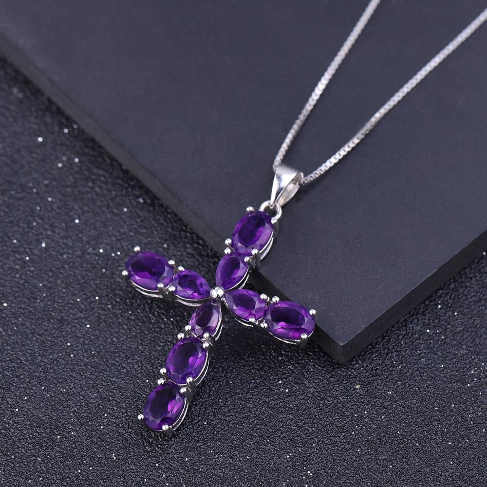 Amethyst Cross Pendant (Leadtime of 5 weeks)