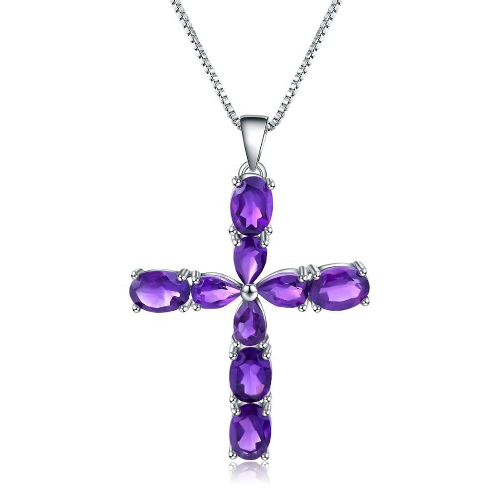 Amethyst Cross Pendant (Leadtime of 5 weeks)