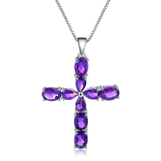 Amethyst Cross Pendant (Leadtime of 5 weeks)