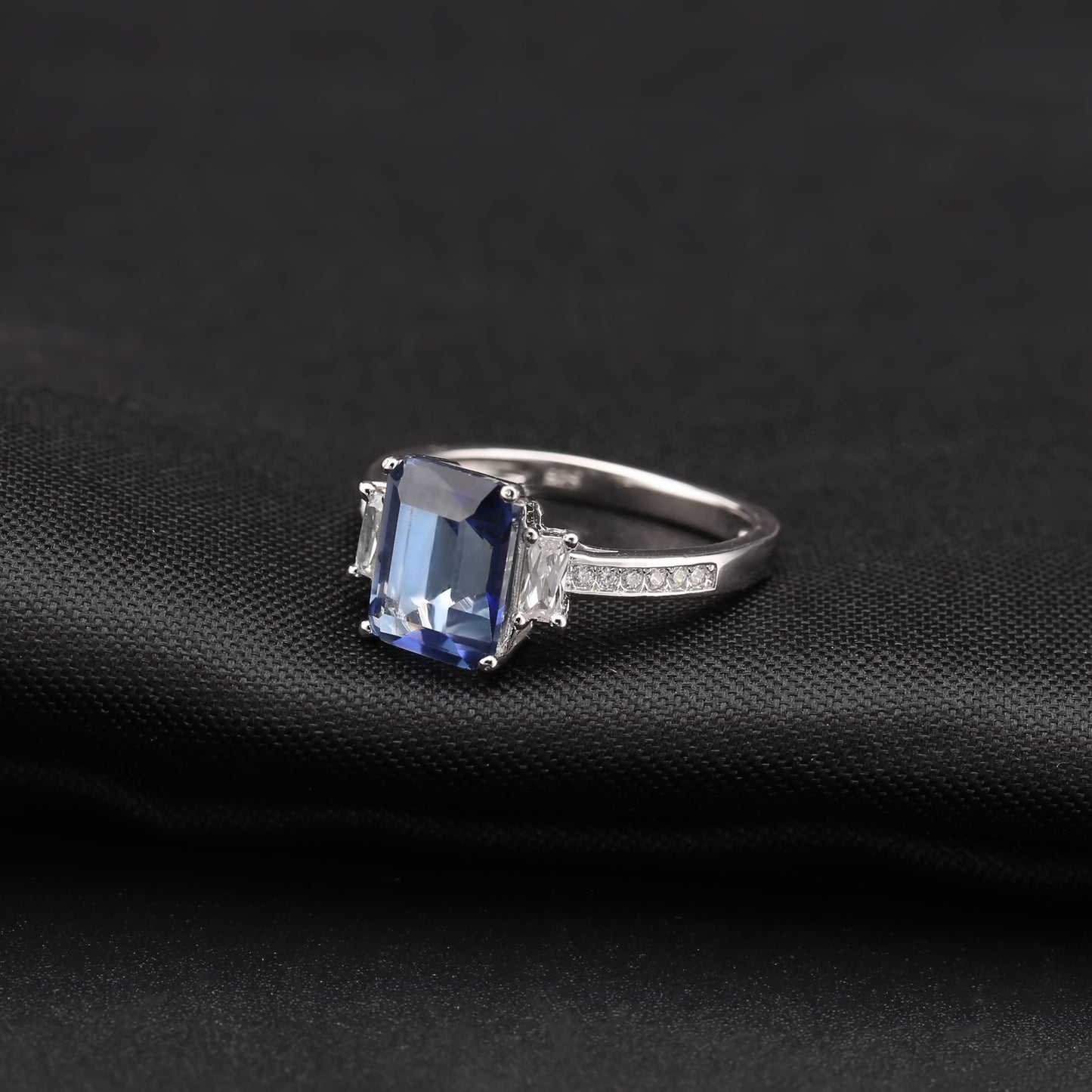 Trilogy Mystic Quartz Ring - Emerald Cut