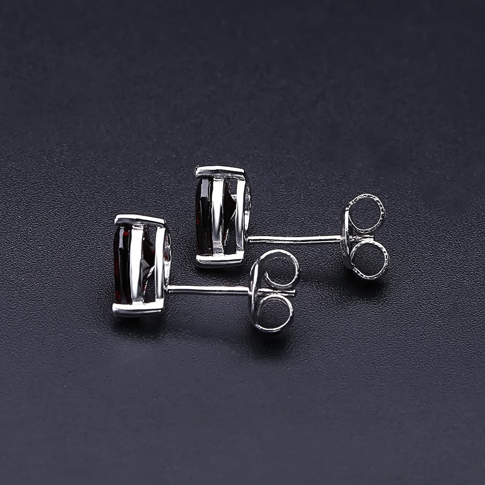 Garnet Solitaire Earrings - Pear Shape (Leadtime of 5 weeks)