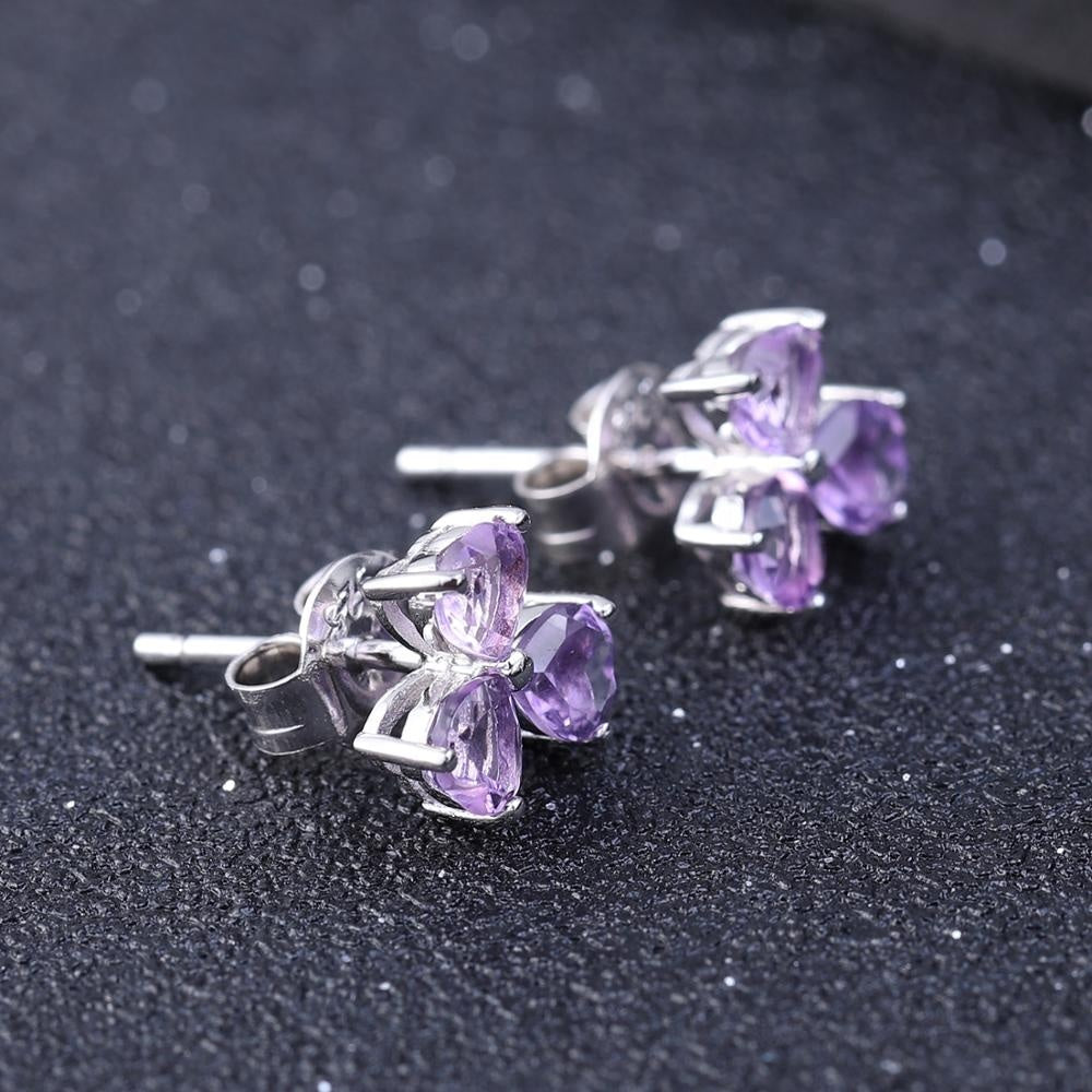 Trilogy Of Hearts Amethyst Earrings (Leadtime of 5 weeks)