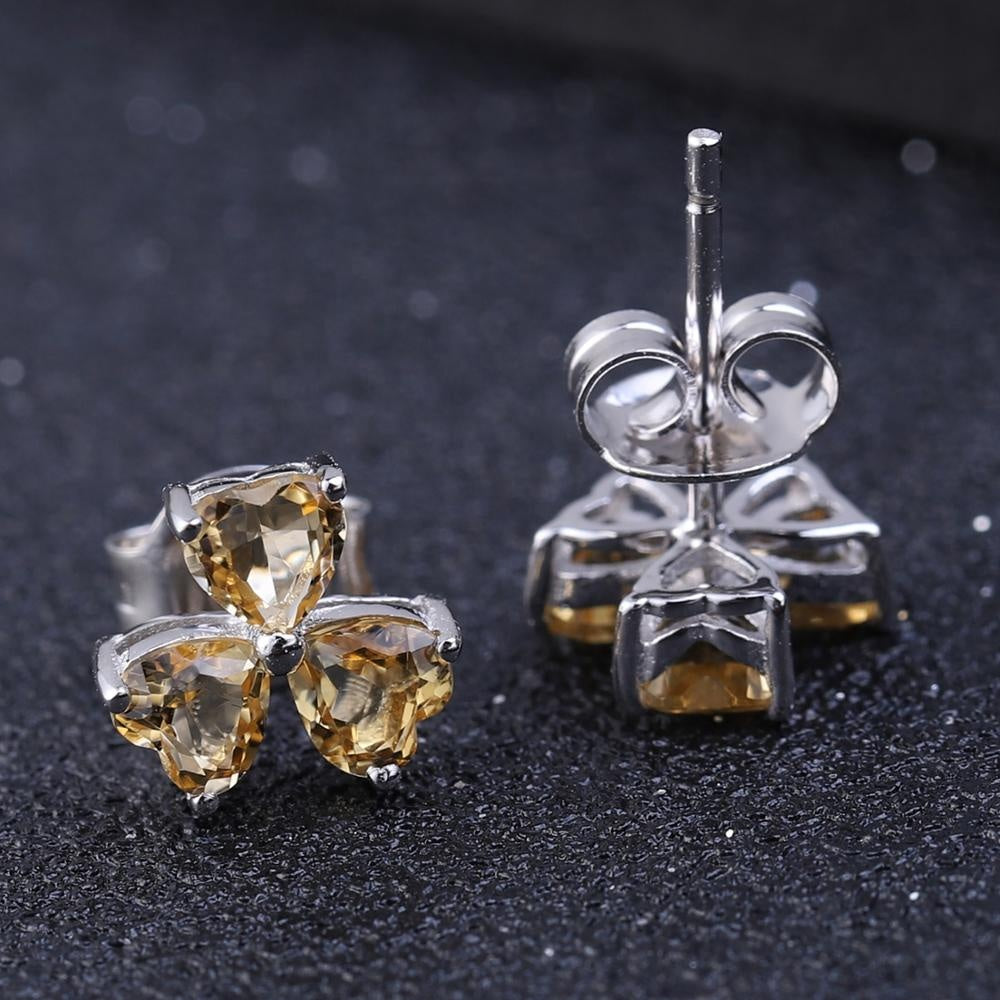 Trilogy Of Hearts Citrine Earrings