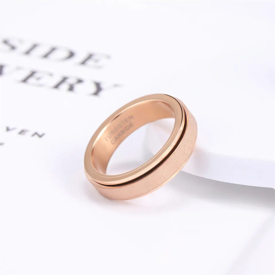 Rose Tungsten Carbide Fidget Ring
