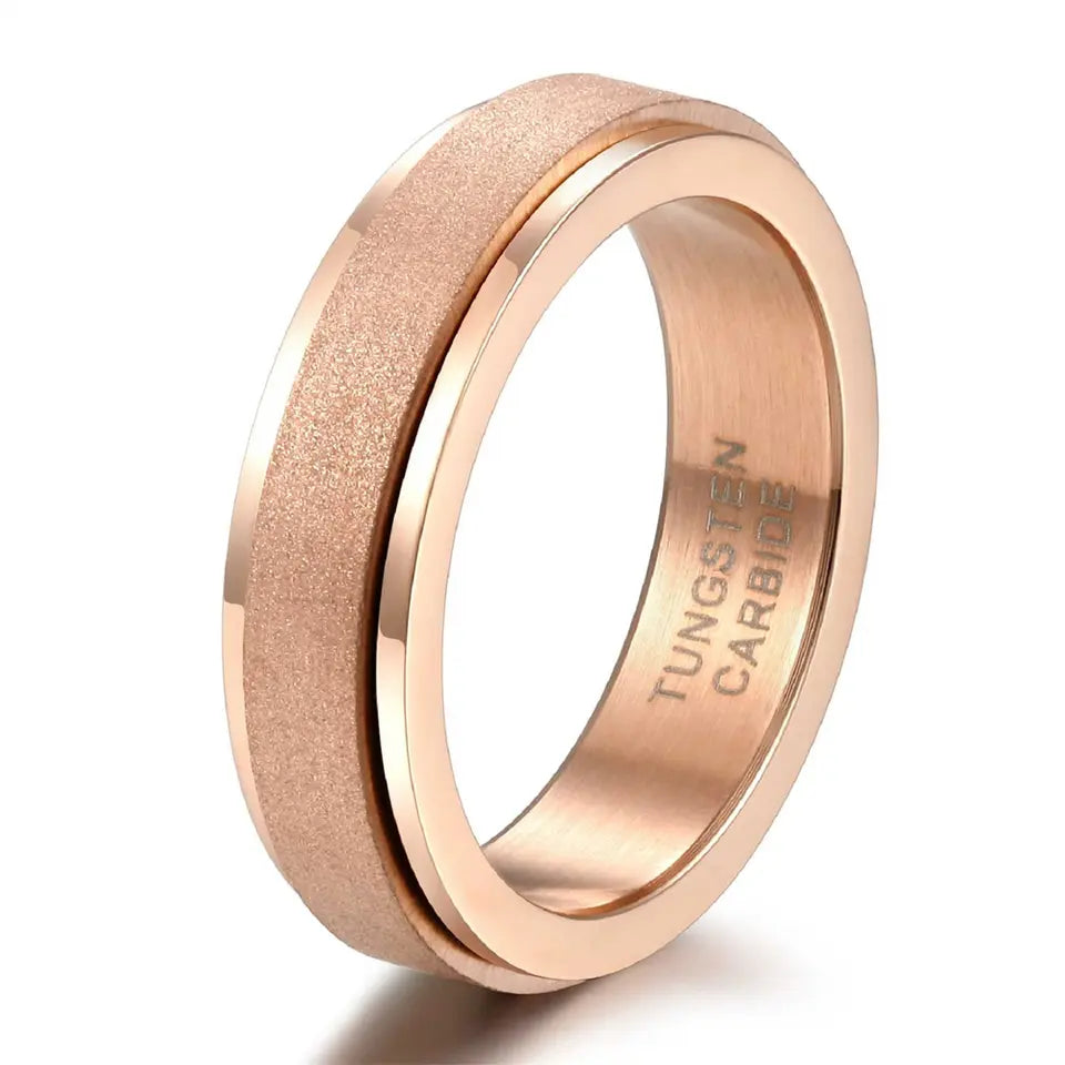 Rose Tungsten Carbide Fidget Ring