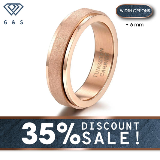 Rose Tungsten Carbide Fidget Ring