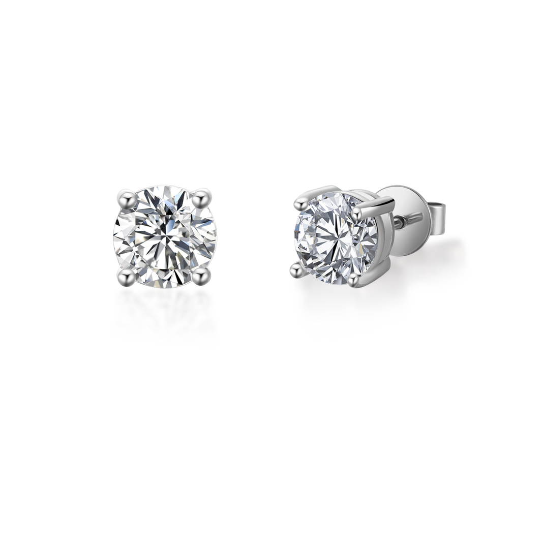 Sterling Silver Moissanite Earrings Gems and Stuff