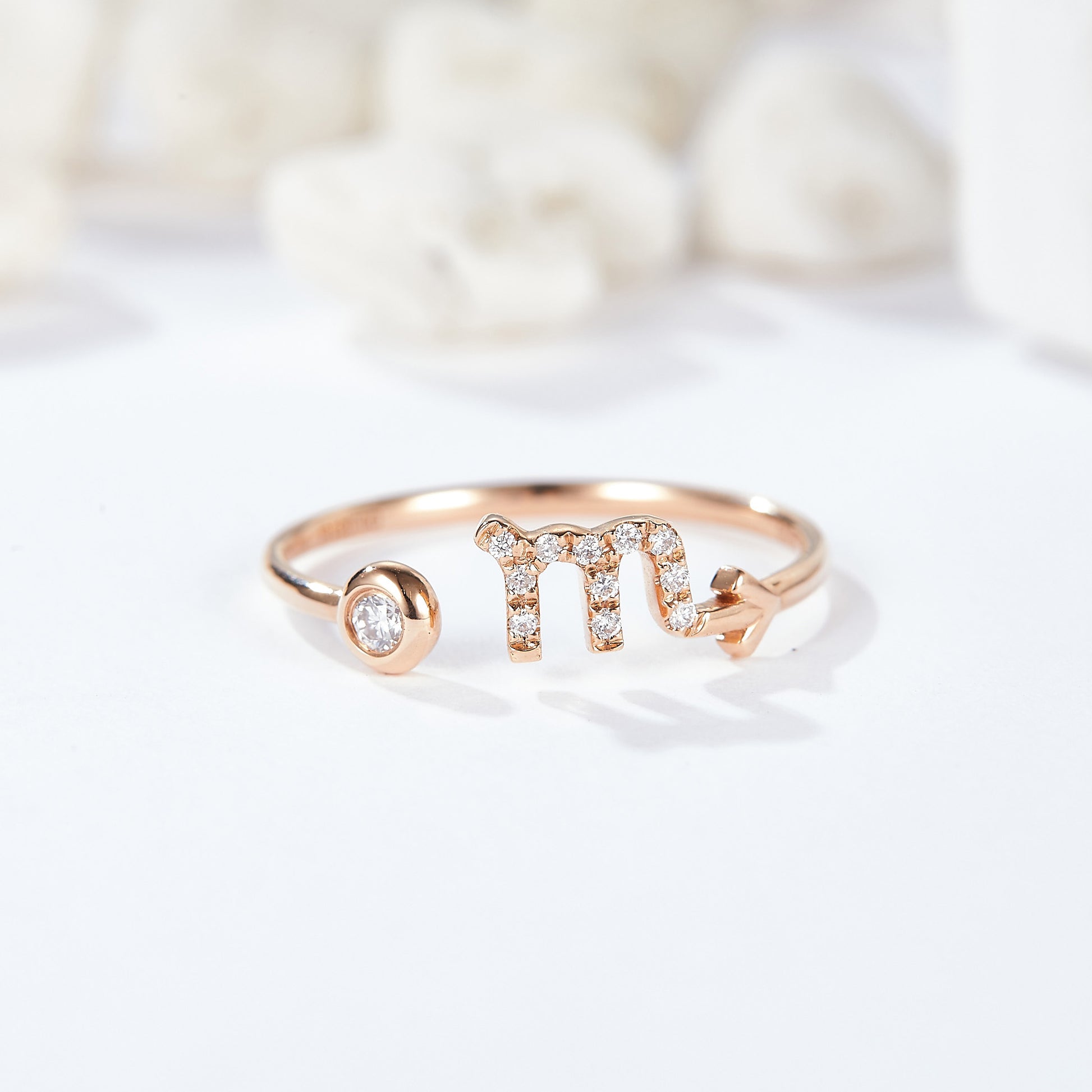 Elegant moissanite ring representing the Scorpio star sign, a thoughtful gift for those born under this sign (October 23rd - November 21st).