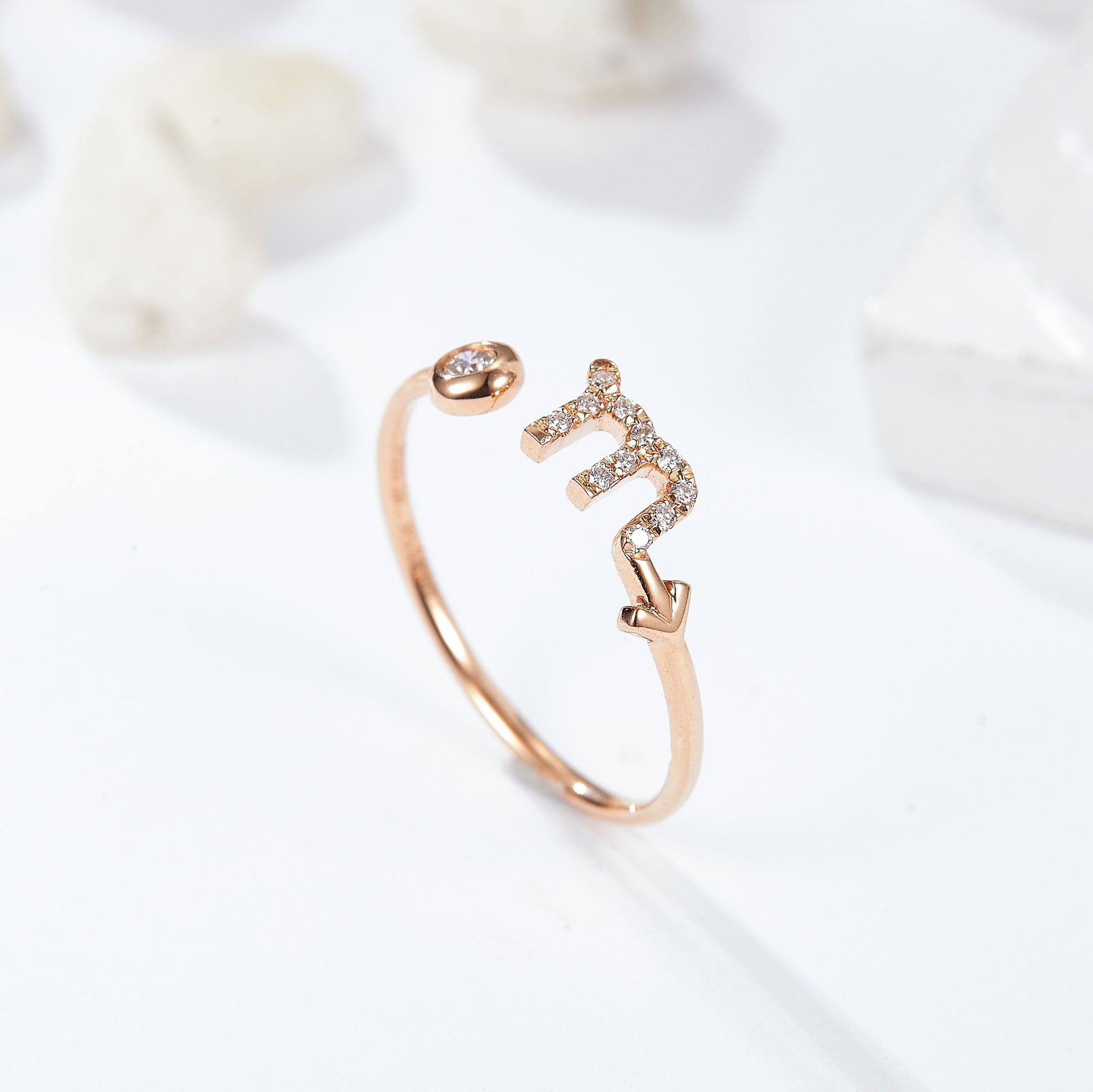 Beautiful Scorpio ring with a shimmering moissanite gemstone, celebrating birthdays from October 23rd to November 21st.
