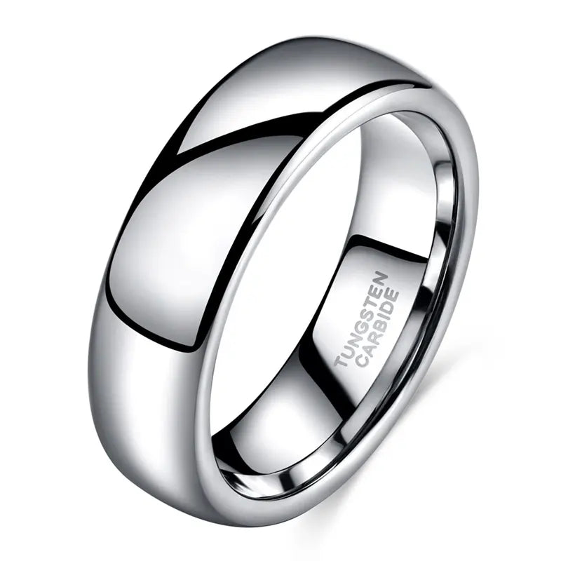 Silver Polished Tungsten Carbide Ring