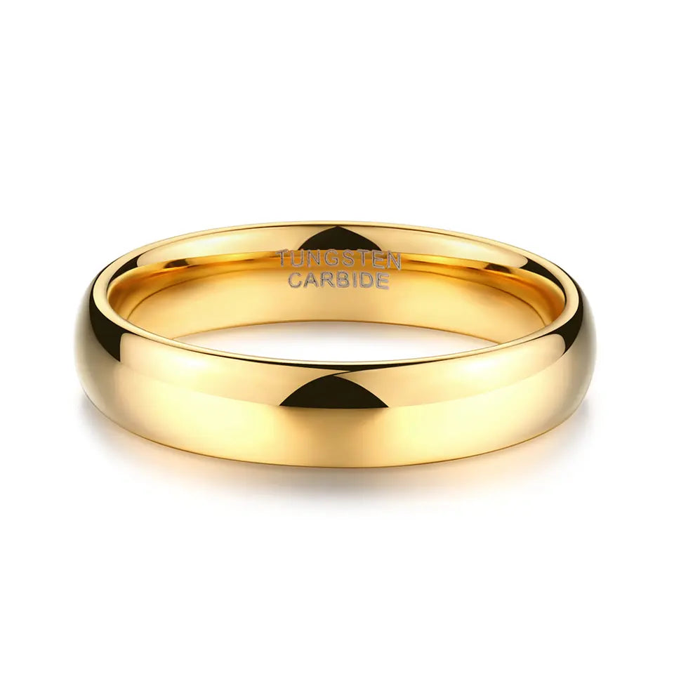 Yellow Gold Polished Tungsten Carbide Ring