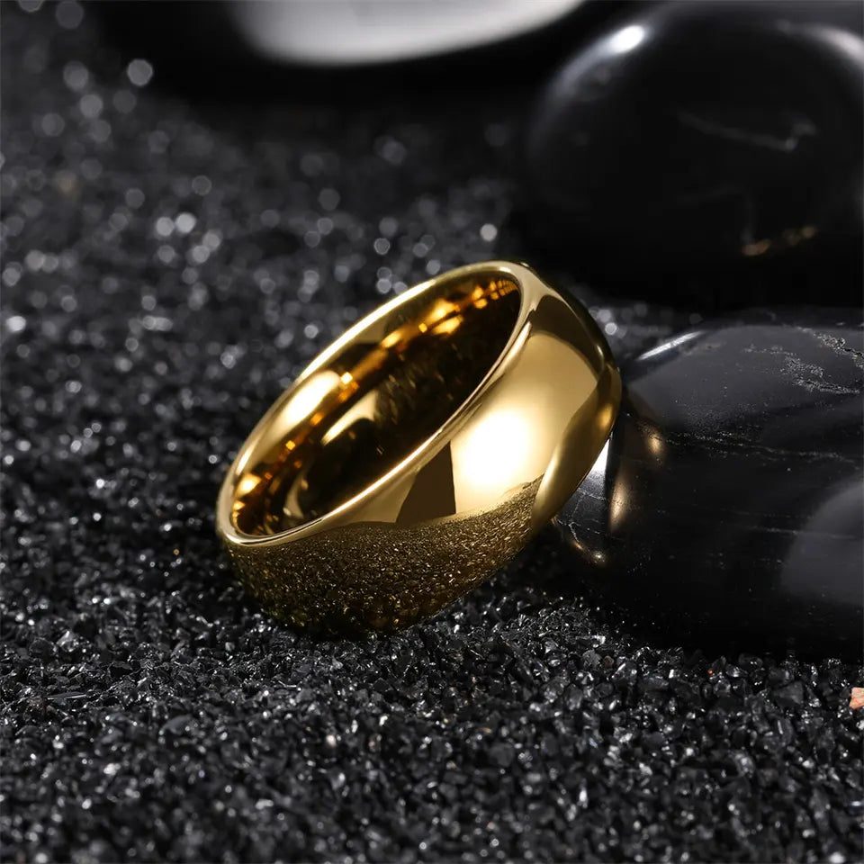 Yellow Gold Polished Tungsten Carbide Ring